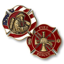 MotorDog69 Fire Rescue Harley Black Horn Cover Coin Mount Set