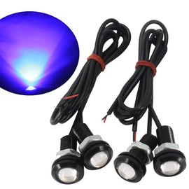 X-STYLE LED Daylight, 0.7 inch (18 mm), Eagle Eye Spotlight, Bolt Type, Waterproof, High Brightness, Recessed Type, For 12 V, Set of 4 (Blue)