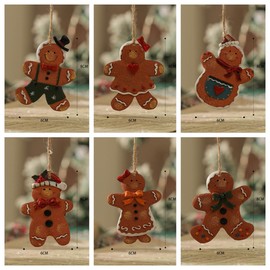 Resin Christmas Tree Decoration Set,DIY Xmas Hanging Decor/Colored Shatterproof fit for Xmas/Winter/New Year Party Supplies (6pcs Gingerbread Man)