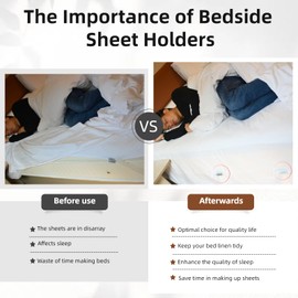 ELYXKY 6PCS Non-Slip Bedsheet Grippers - Keep Sheets in Place, Secure Holder Straps for Most Beds, Prevents Loose Sheets & Fabric Damage, Tight Neat Bedding