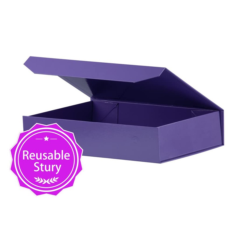 PACKGILO 1 Pack Purple Gift Box with Lids Small 12