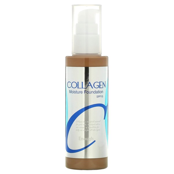 Collagen, Moisture Foundation, SPF 15, 23, 3.38 fl oz (100 ml), Enough