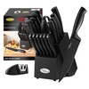 Marco Almond® Kitchen Knife Set with Block and Sharpener MA23,