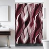 Ruelvth Burgundy Shower Curtain, Modern Abstract Ombre Burgundy Striped Shower