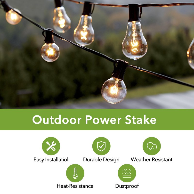 BN-LINK Outdoor Power Stake Timer Waterproof, Power Strip with 6