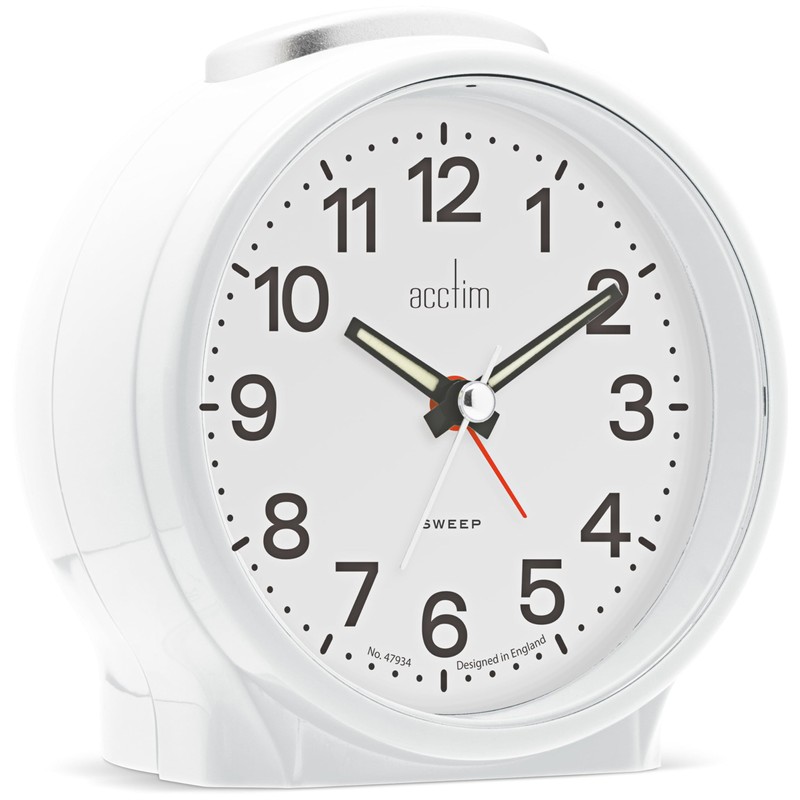 Acctim Elsie Analogue Alarm Clock Non Ticking Sweep Luminous Hands