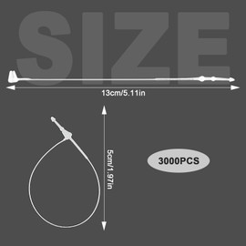 cersaty® Pack of 3000 Safety Threads, 13 cm Loop Pins White Label Loop for Clothes, Shoes, Hats, Jewellery, Bags etc. Price Tags Most Products