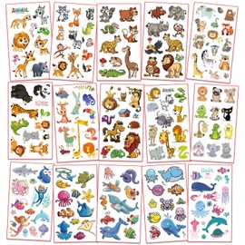 Metker Animals, Insects, Sea Animals (350 PCS) Kids Waterproof Temporary Tattoos,Children's Temporary Tattoo Toys,Face Tattoo Stickers for Boys Girls Party Favor Supplies