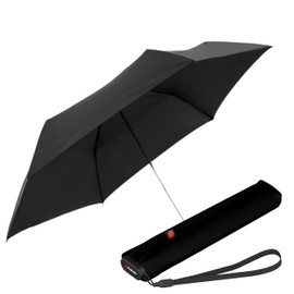 Knirps Ultra US.050 Slim Manual Pocket Umbrella - Ultra Light and Flat - Storm Proof - Windproof - 21 cm - Black, black, Modern