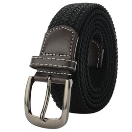 Drizzte Big-Tall 59'' Plus Size Mens Elastic Stretch Waist Belt Black