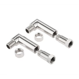 90 Degree Angled Oxygen Sensor Extension, L Shape Oxygen O2 Check Engine Light CEL Fix Spacer, Exhaust Extension Tool - 6 Piece Kit