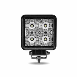 trux accessories Universal White Square Work Light with Flood Beam - Clear Lens - Black Housing (