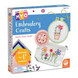 MindWare Make Your Own Embroidery – Cute & usable DIY Crafts for Girls & Teens – Learn 7 Basic Stitches to Make 6+ Projects – 14 pcs