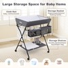 INFANS Baby Changing Table with Wheels, Portable Folding Diaper Station