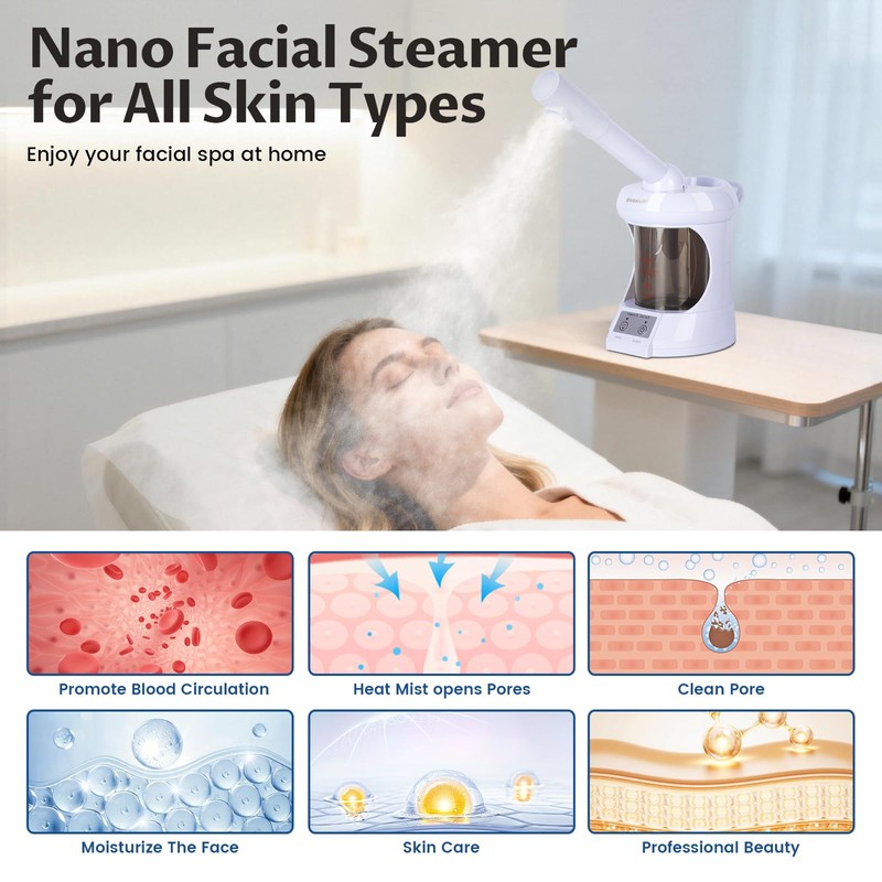 Wuissvnb 2 in 1 Hair Steamer, Facial Steamer for Care