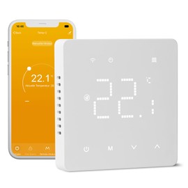 Fussbodenheizung Thermostat Digital Für Elektrische Fußbodenheizung, Beok Smart Raumthermostat WLAN Heizungsthermostat Raumtemperaturregler mit Fühler Kompatibel Tuya Alexa Echo, 230V 16A Unterputz