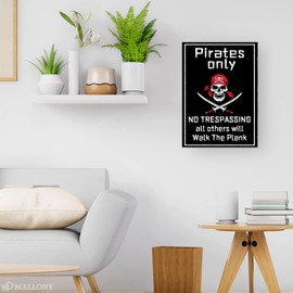 Cusde Pirate Metal Tin Sign Pirates Only All Others Will Walk The Plank Retro Decor Home Decorations Vintage Posters for Room Man Cave Bar Garage12x8 Inches