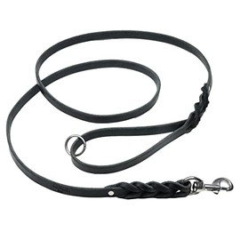 REDLINE K-9 Braided Latigo Leather 1/2-Inch Dog Leashes (1/2-Inch x 6-Feet) with Stainless Steel Hardware