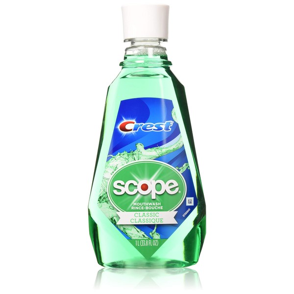 Crest Scope Classic Mouthwash Rince 1 Liter (33.8 oz) - Pack of 2