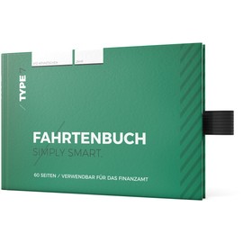 Type 7 - Premium hard cover logbook, DIN A6, 112 pages, suitable for tax office, for cars and trucks - for Germany and Austria