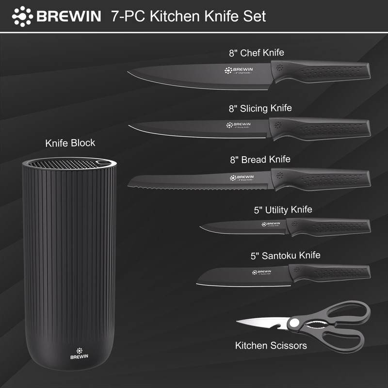Knife Set, Brewin Kitchen Knife Set, Knives Set for Kitchen,