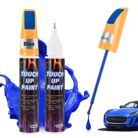 Beehero Pack of 2 Paint Pens, 2-in-1 Car Paint Pen with Nano Sparkle Cloth 20 ml, Paint Pen Car High Coverage, Quick Drying and Precise Repair Scratches, for Car Motorcycles (Blue)