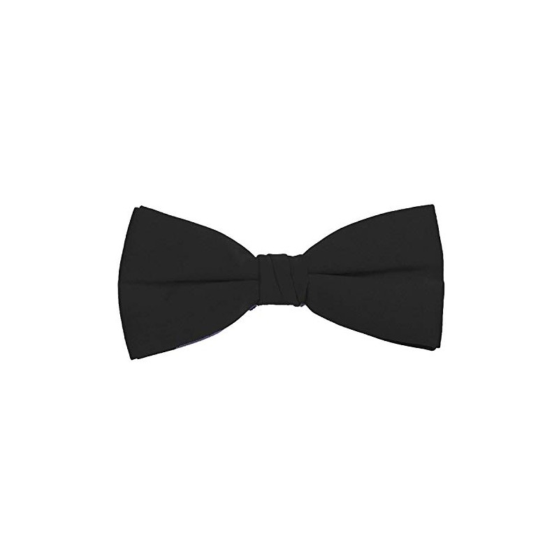 Formal Black Satin Banded Men's Bow Tie