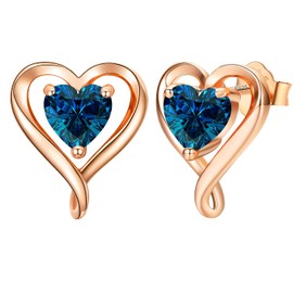 LAVUMO Sterling Silver Earrings for Women Silver Gold Rose Gold Stud Heart Earrings Set Hypoallergenic Jewellery for women Birthday Anniversary Christmas Valentine Gifts for Her