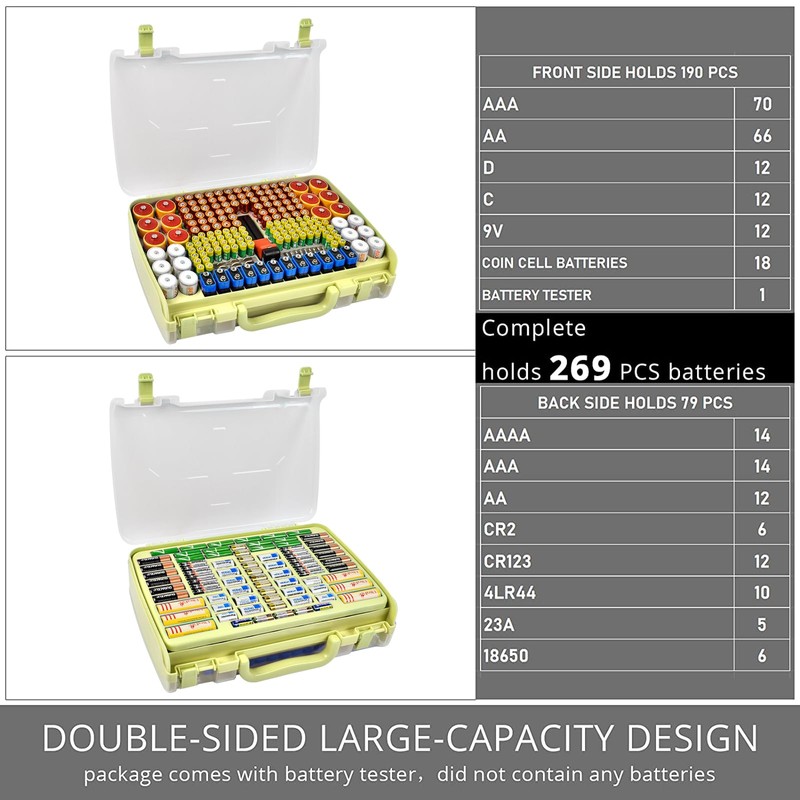 Aptbyte Battery Organizer Storage Holder Box Case with Tester- 269