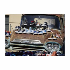 Vero Home 16639 Glass Chopping Board | Pick-Up Truck Motif | Non-Slip, Scratch-Resistant and Food-Safe | Dimensions: 29 x 20 cm