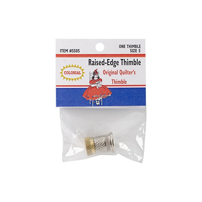 Colonial Needle SST-5 Raised Edge Thimble, Size 5