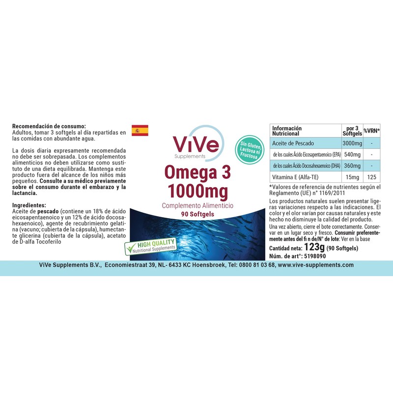 Omega 3 1000 mg – 90 Softgels – Omega 3