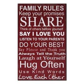African American Expressions - Family Rules Wall Plaque (6.3" x 10" x 0.7") CHWP-29