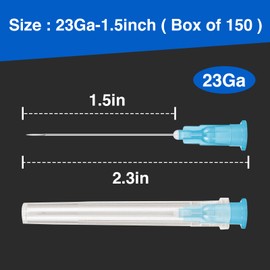 150 Pack 23 Ga 1.5 Inch Luer Lock, Lab Accessories, Industrial Dispensing Accessories, Individually Packaged