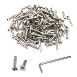 iexcell 100 Pcs #10-24 x 1 Stainless Steel 304 Hex Socket Flat Head Cap Screws Bolts Kit