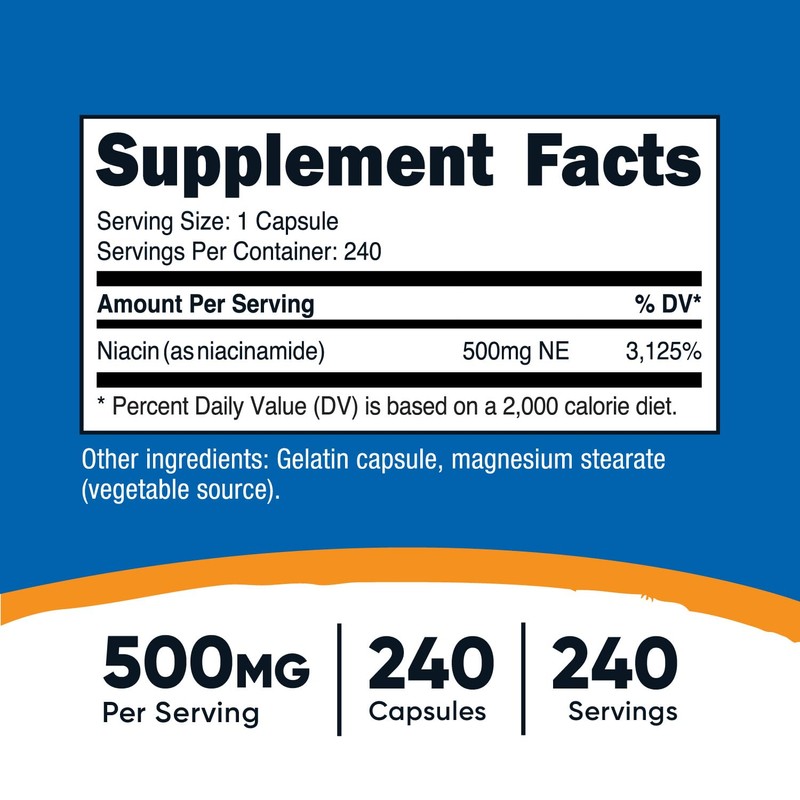 Nutricost Nutricost Niacinamide (Vitamin B3) 500mg, 240 Capsules (3 Bottles)