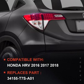 Tail Light Compatible With 2016 2017 2018 HR-V HRV Inner Left Driver Side Replace:34155-T7S-A01