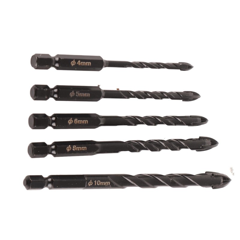 Twist Drill Set Wall Triangular Drill Bits 4MM 5MM 6MM