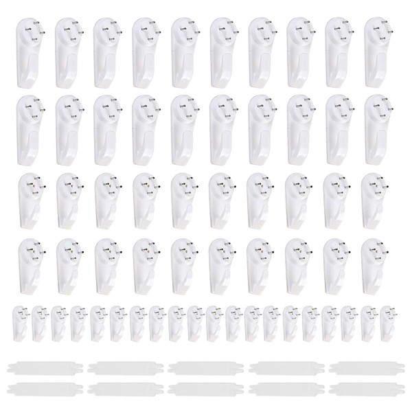 QJIBOVM 60pcs Non Trace Picture Hooks for Hard Wall Picture