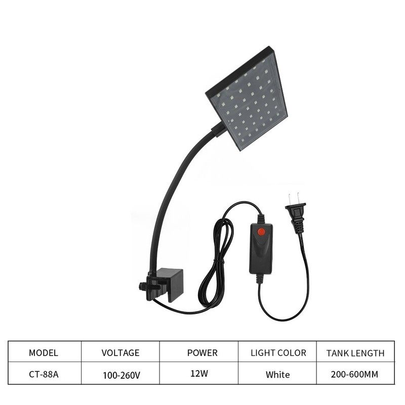 LED Aquarium Light clamp-on Fish Tanks Light with Rotating Head