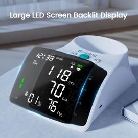 Blood Pressure Monitor, Rechargeable High Blood Pressure Cuff Upper Arm with Large Cuff XL, Led Backlit Screen & 2 * 99 Sets of Memory - Talking Bp Machine with Carrying Case
