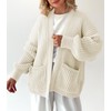 Saodimallsu Womens Oversized Cardigan Ribbed Chunky Knit Long Lantern Sleeve