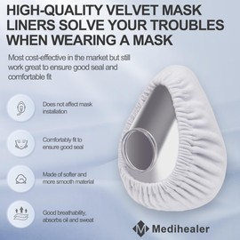 6 Packs Mask Liners Compatible with AirFit F20, Reducing Redness and Irritation, Soft Fleece Mask Cover for Long-Term Supplies - Size Small