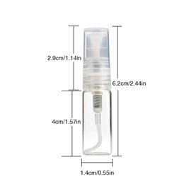 Enslz 35pcs Mini Portable Clear 3ml Glass Bottle Atomizer Refillable Perfume Bottle for Party or Travel Tool