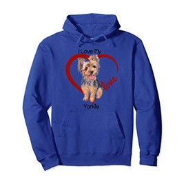 I Love My Yorkie Hoodie, Yorkie Tshirts for Women, Dog Tees Pullover Hoodie
