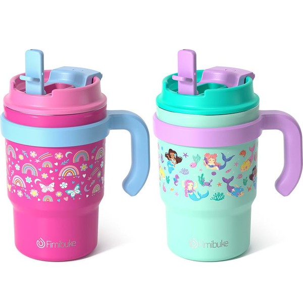 Fimibuke Insulated Tumbler with Handle & Straw - 16oz Leak