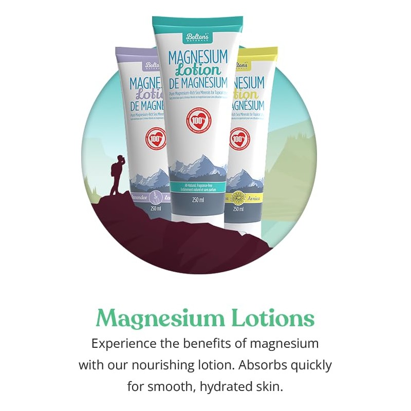 Bolton's Naturals Lavender Lotion Tube with Magnesium, Jojoba, Coconut Oil,