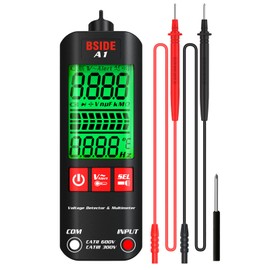 Multimeters,Lechnical A1 Mini Multimeter LCD Digital Tester Voltage Detector 2000 Counts DC/AC Voltage Frequency Resistance NCV Continuity Live Wire Neutral Wire Check True RMS Meter, Black