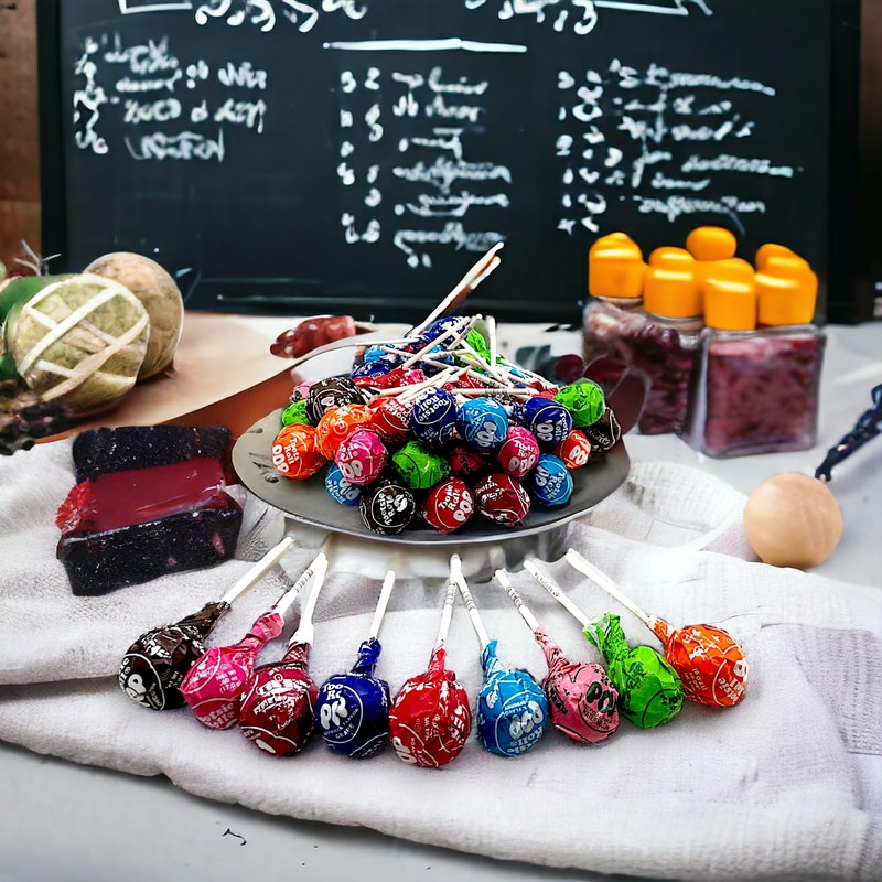 Classic Roll Lollipops-All 9 Assorted Fruit Flavors With Chocolate Center-1