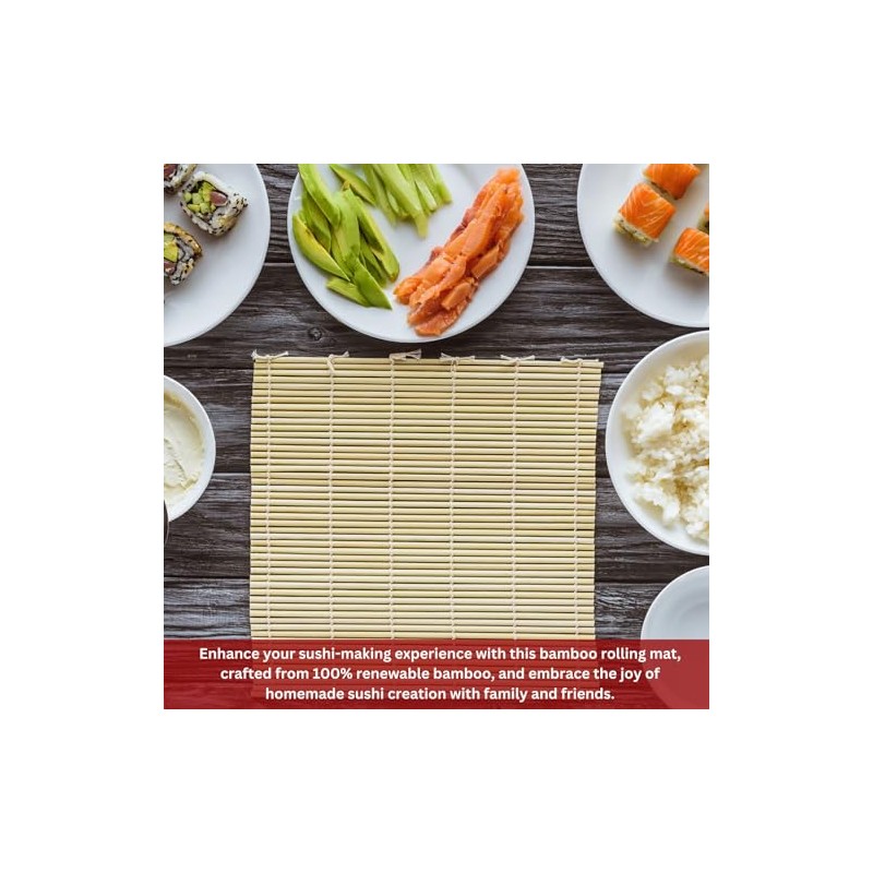 Bamboo Rolling Mat for Sushi, Japanese Style Sushi Mat, Bamboo